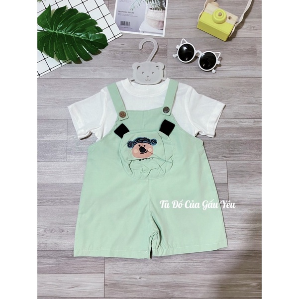 Set yếm áo thun cộc tay cho bé