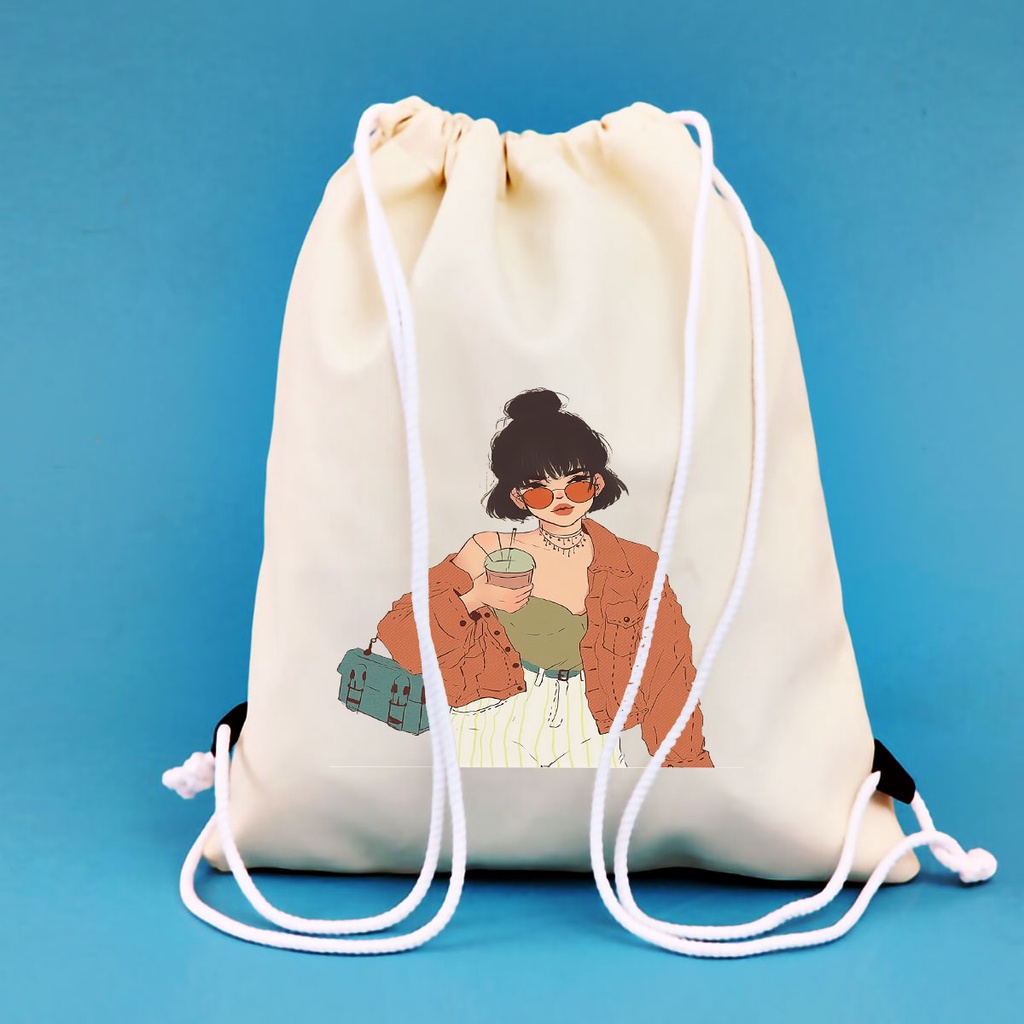 BALO MINI GIRL COOL VUHUYENSTORE DÂY RÚT NHỎ XINH UNISEX CHẤT CANVAS THỜI TRANG CUTE XINH ĐẸP TIỆN ÍCH DẠO PHỐ DU LỊCH