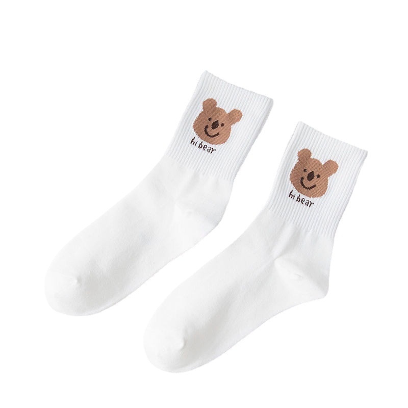 1 Đôi Vớ Vải Mềm Nhiều Màu Sắc Họa Tiết Đáng Yêu ISS1001 5 Kiểu Lựa Chọn Thời Trang