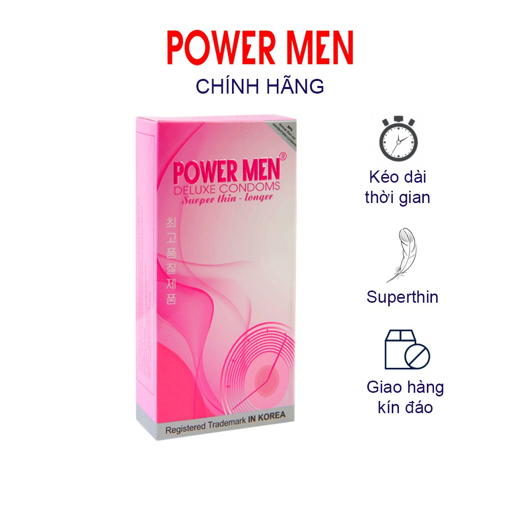 Bao Cao Su Powemren Superthin Longer Siêu Mỏng, Kéo Dài Thời Gian Hộp 12 Bcs