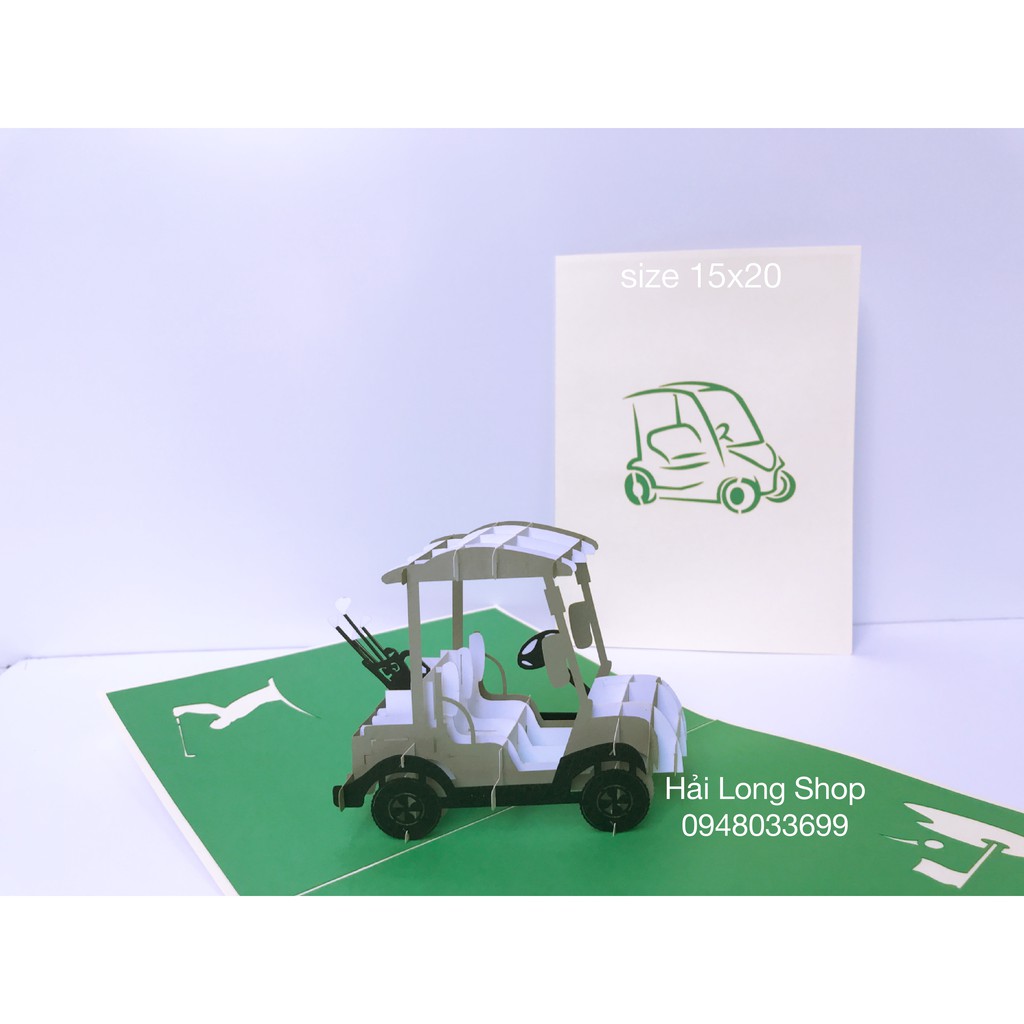Xe ô tô chơi gofl - Gofl - Thiệp 3D | BigBuy360 - bigbuy360.vn