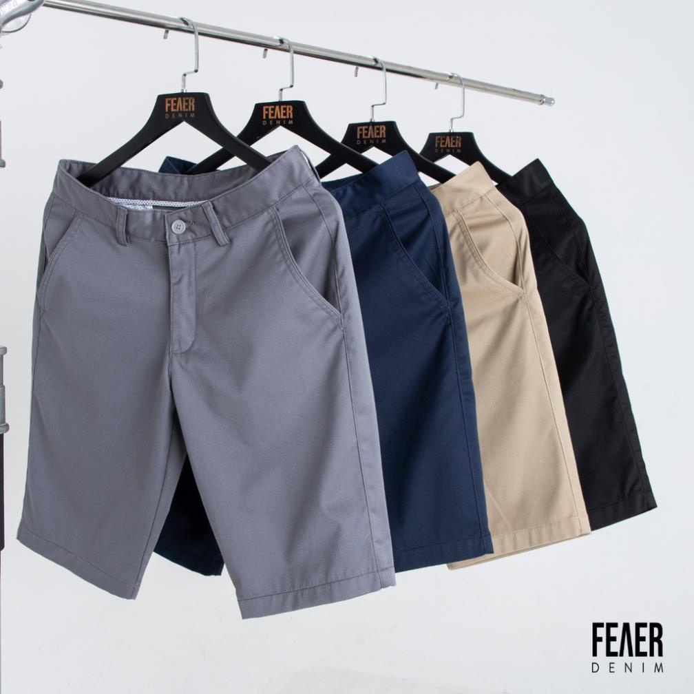 Quần nam kaki short FEAER DENIM chất kaki trơn - Kaki Premium Cotton