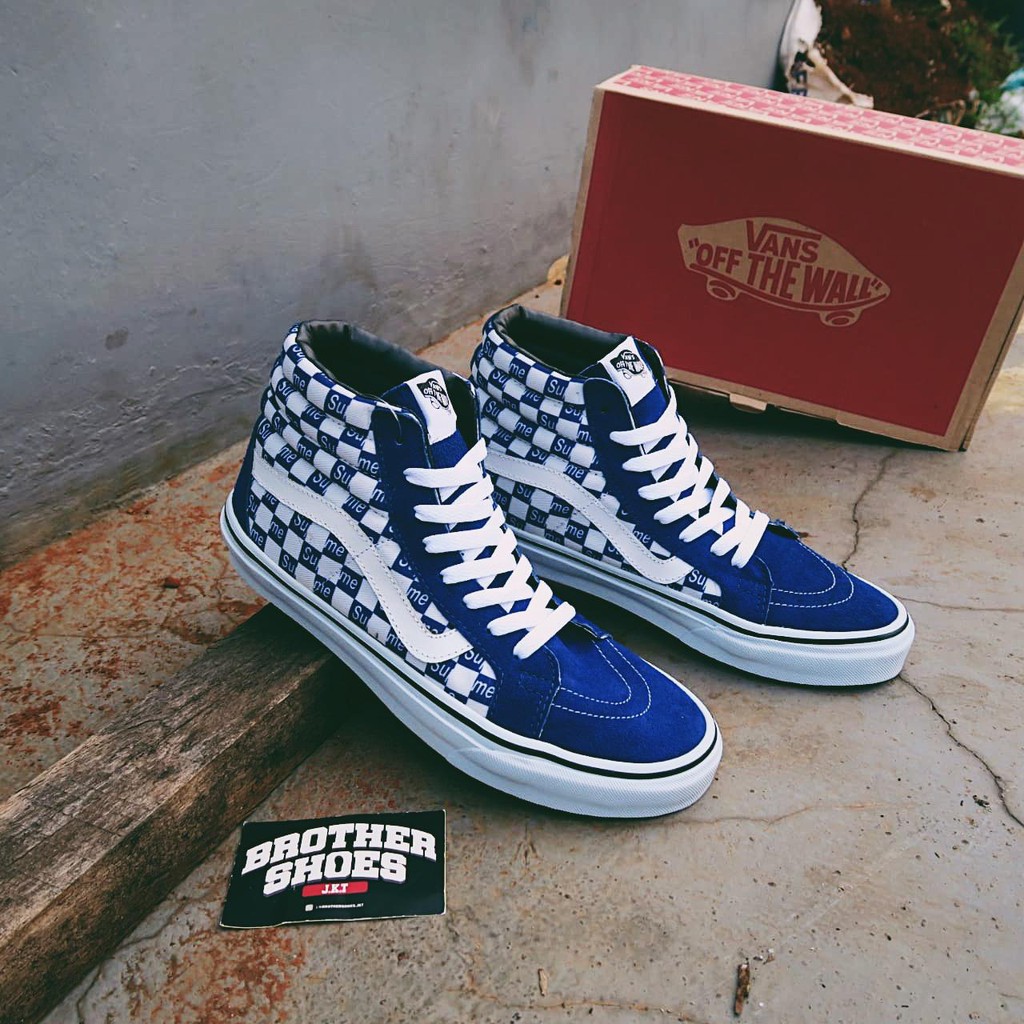 Giày Thể Thao Vans Sk8 Supreme Pro Màu Xanh Dương