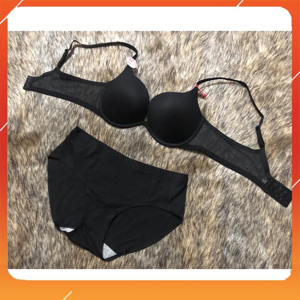 Set bộ đồ lót nữ trơn áo không gọng, đệm mút mỏng dành cho các nàng có vòng 1 trung bình lớn, Mã B23343