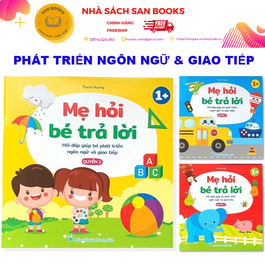 Mẹ Hỏi Bé Trả Lời, Hỏi Đáp Giúp Bé Phát Triển Ngôn Ngữ và Giao Tiếp (Bộ 3 cuốn)