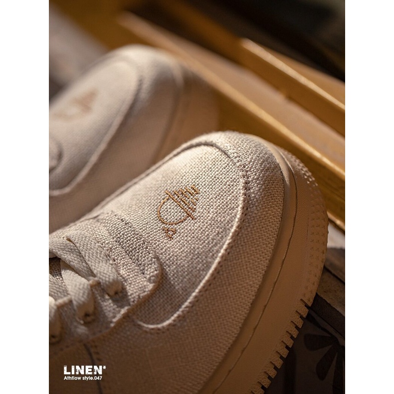 Giày thể thao MADEN mũi tròn vải lanh thoáng khí thêu họa tiết thời trang mùa hè