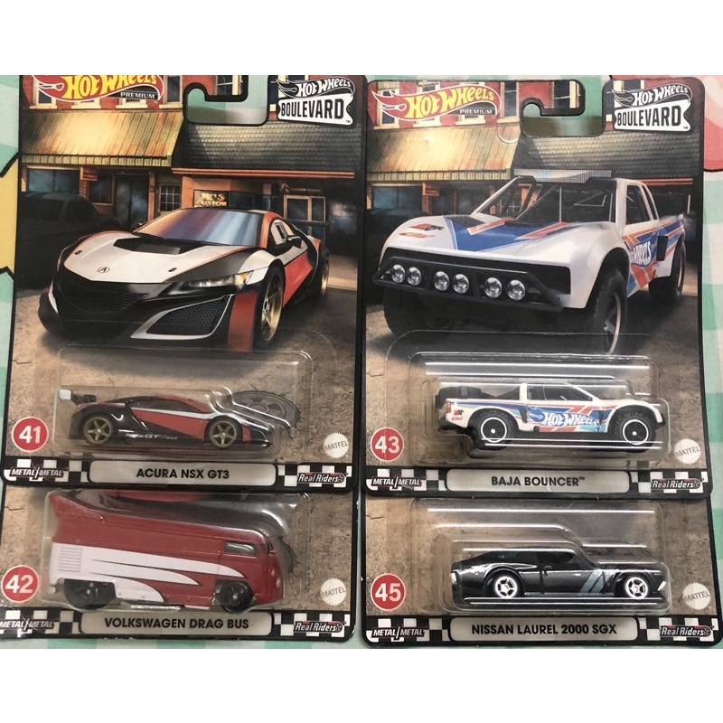 XE MÔ HÌNH HOT WHEELS BOULEVARD 2021: Acura NSX GT3, Baja Bouncer, Nissan Lauriel 2000 SGX, Volkswagen DRAG BUS