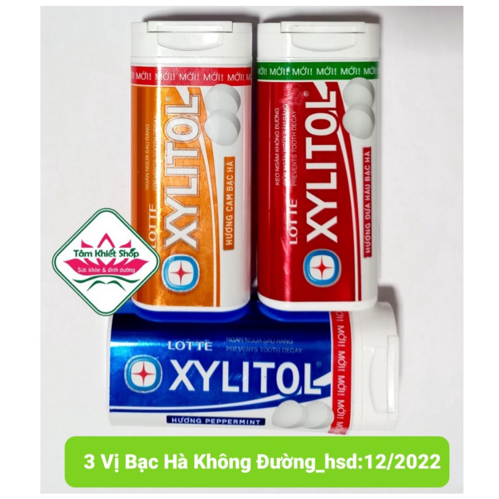 viên ngậm không đường lotte xylitol 3 vị,20.88 gr hũ