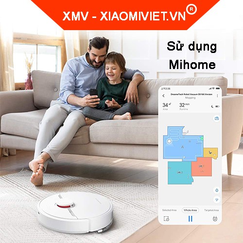 Robot hút bụi lau nhau Xiaomi Dreame D9 - Lực hút 3.000PA|Pin 5.200mAh - Hàng chính hãng - Bảo hành 12 tháng