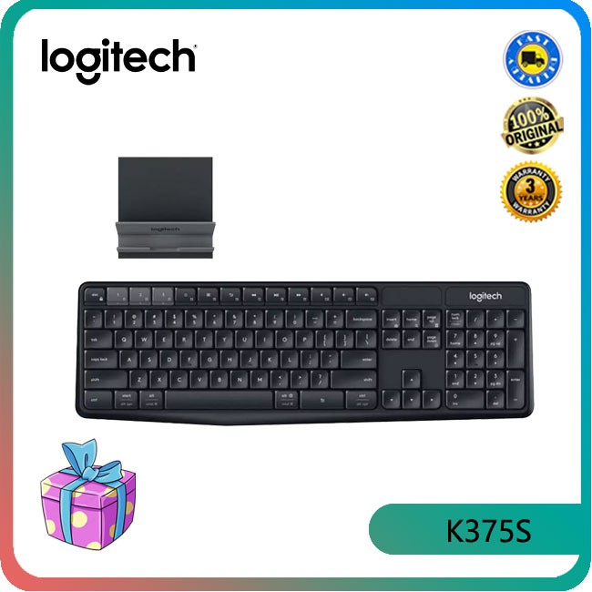 Bàn phím không dây Bluetooth hai chế độ kết nối Logitech K375S 104 phím 2.4GHz có USB nhận tín hiệu