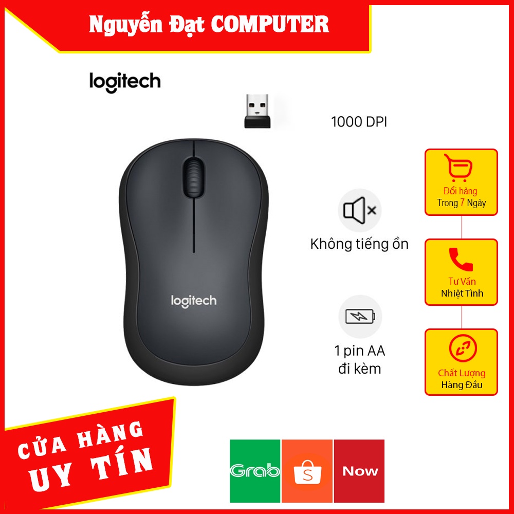 Chuột không dây giá rẻ Logitech M220 Không Tiếng Động- Có Công Tắc On/Off - Độ Nhạy Cao - Bảo Hành 12 Tháng
