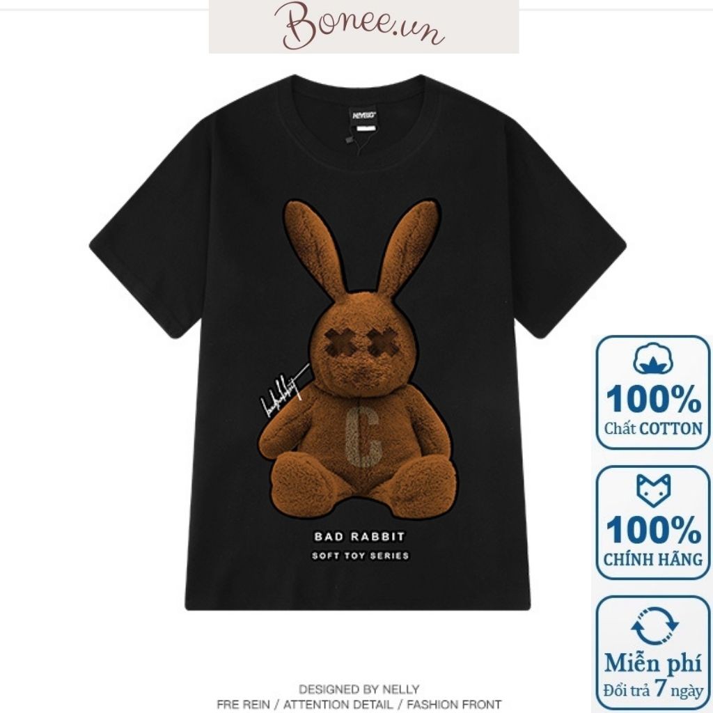 Áo thun ngắn tay 100% Cotton NELLY , áo phông nam nữ phom rộng Unisex