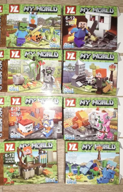 Lắp ráp 1 hộp Lego_Minecraff MyWord 836 Bảo vệ thành trì có nhiều chi tiết bằng nhựa ABS
