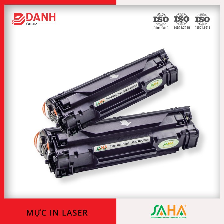 Hộp mực in SAHA 35A / 36A / 85A  Dùng cho máy in HP Laser - Canon LBP - Hàng Chính Hãng