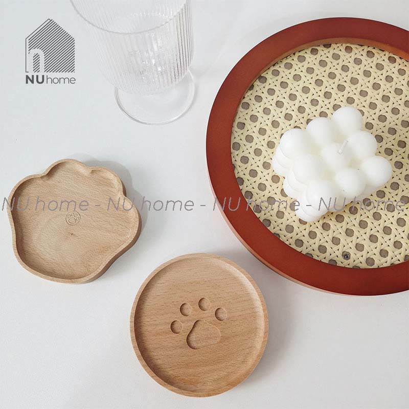 nuhome.vn | Đế gỗ lót ly – Neko thiết kế mộc mạc đẹp mắt, khay gỗ chụp hình đẹp, độc đáo