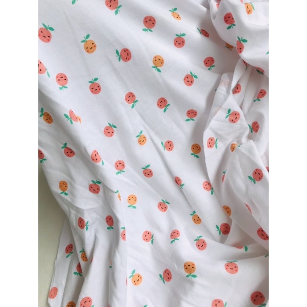Vải thun sơ sinh 2c Hàn hình quả táo