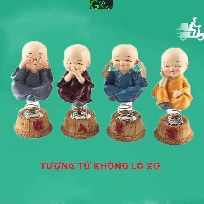 Tượng tứ không lò xo-tượng chú tiểu trang trí xe ô tô