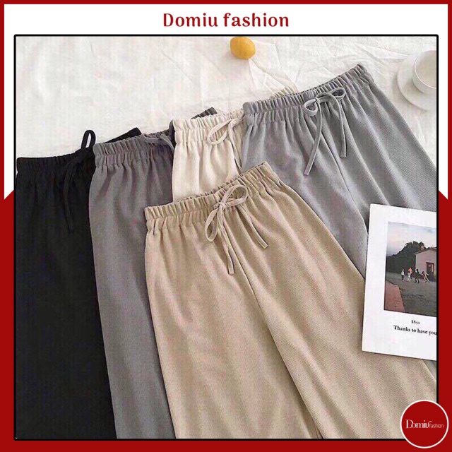 Quần ống rộng culottes vải tăm 92cm