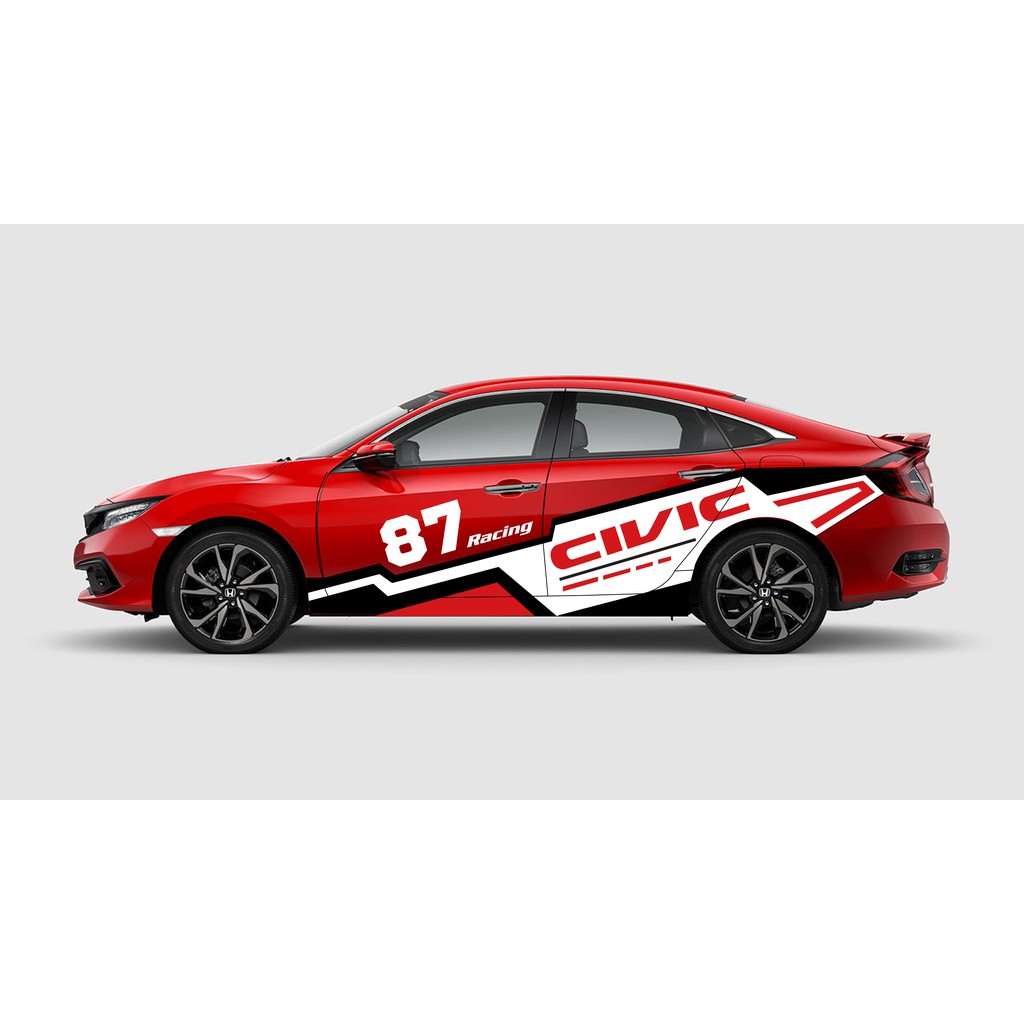 Tem xe Civic phong cách cảnh sát Dubai - decal civic