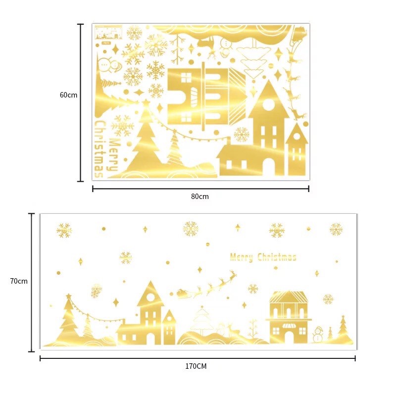 Decal trang trí Noel - Thành phố Ánh vàng cao cấp