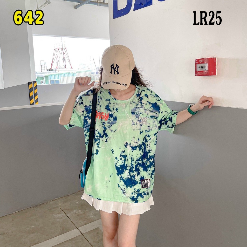Áo thun loang màu 𝑭𝒓𝒆𝒆𝒔𝒉𝒊𝒑 Áo phông unisex LR25 vải cotton xượt poli co giãn thấm hút tốt, không xù lông