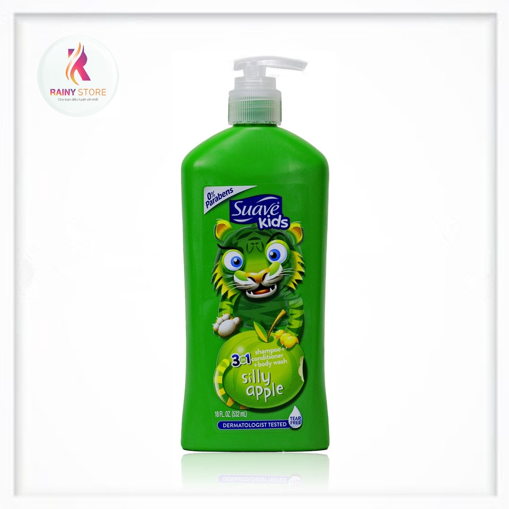 Sữa tắm gội xả cho bé Suave Kids 3 in 1 Silly Apple 532ml