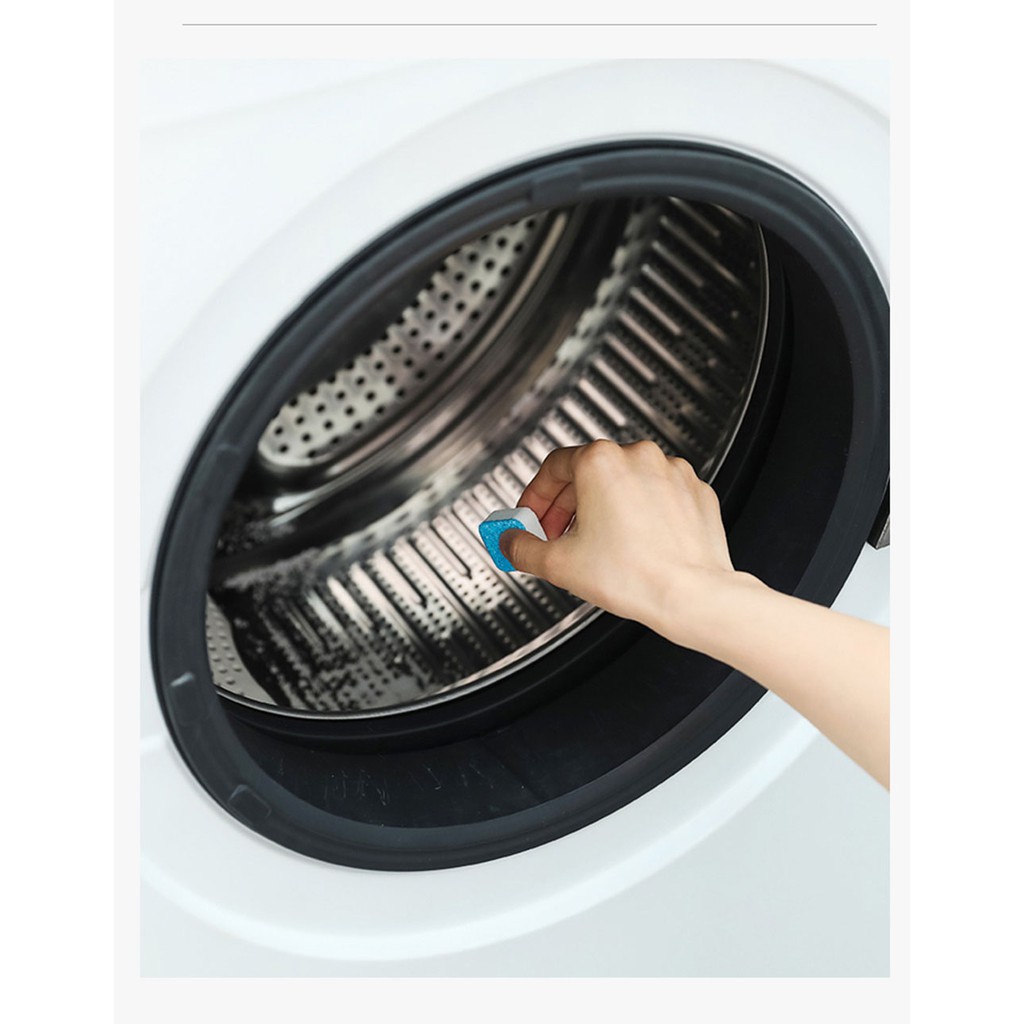 [Xả Kho] Bộ 12 Viên Tẩy Lồng Máy Giặt, Khử Khuẩn, Tẩy Sạch Cặn Bẩn Lồng Giặt, Khử Mùi Lồng Máy Giặt Tiện Ích