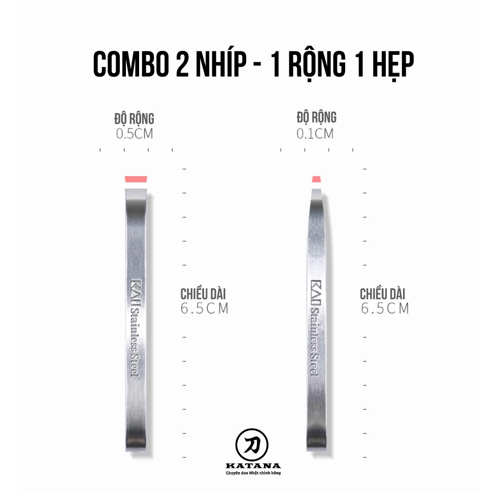 [CHÍNH HÃNG] Combo 2 nhíp nhổ lông cao cấp Nhật KAI Seki Magoroku HC1834 - nhíp nối mi - BH 12 tháng 1 ĐỔI 1