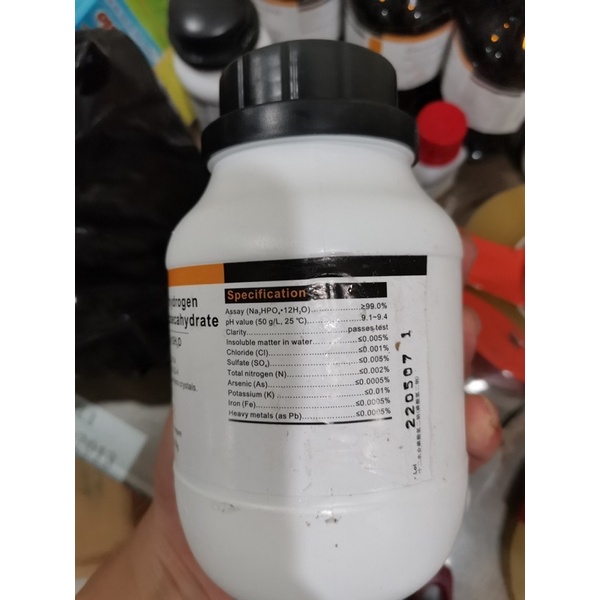 Hóa chất Disodium hydrogen phosphate dodecahydrate CAS 10039-32-4 Na2HPO4 12H2O chai 500g natri hydro photphat Xilong