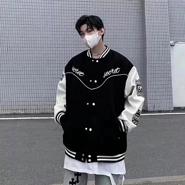 Áo Khoác bomber Đồng Phục Bóng Chày Hàn Quốc Cho Cặp Đôi simple áo khoác bomber nữ  unisex áo khoác nam nữ  fashion áo khoác gió 2 lớp from rộng áo khoác nam đẹp