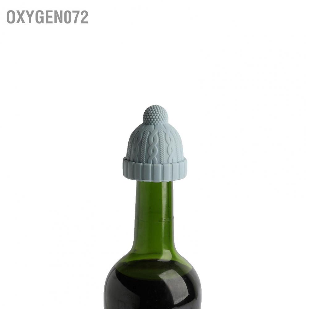 Oxygen072 Oxygen072 Đan Beanie Hình Chai Rượu Nắp Silicone Bảo Quản Tiết Kiệm Có Thể Tái Sử Dụng Cho Whisky Bia