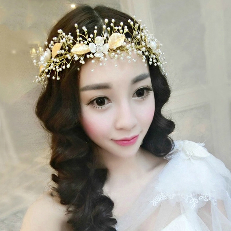Cài tóc hình hoa đính ngọc trai nhân tạo