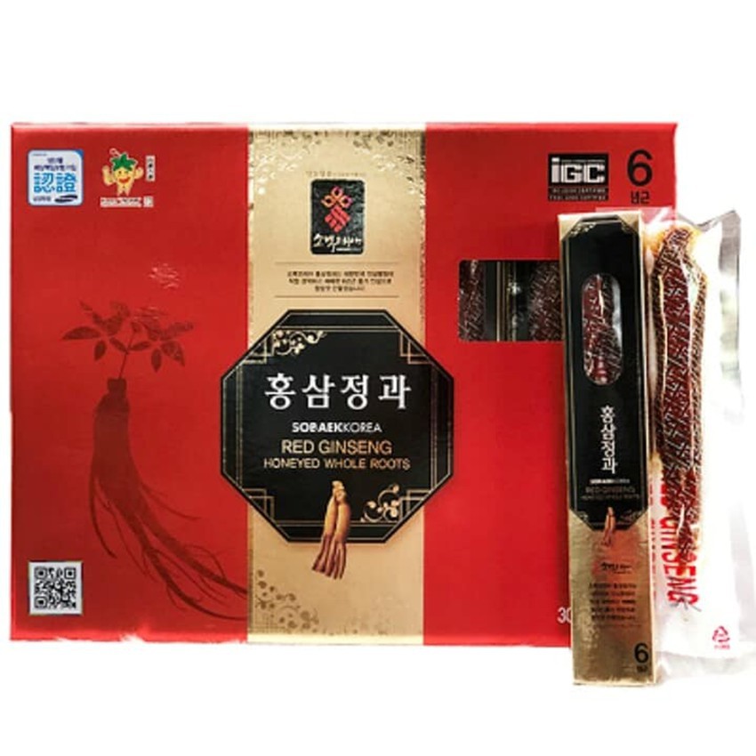 Hồng Sâm Nguyên Củ Tẩm Mật Ong Red Ginseng Honeyed Whole Roots Sobaek 300gr