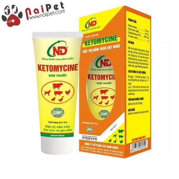 Kem Bôi Nấm Cho Gia Súc Và Gia Cầm Ketomycine ND 25g