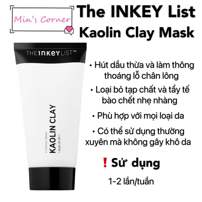 (Bill US) Mặt nạ đất sét The INKEY List Kaolin Clay Mask 50ml
