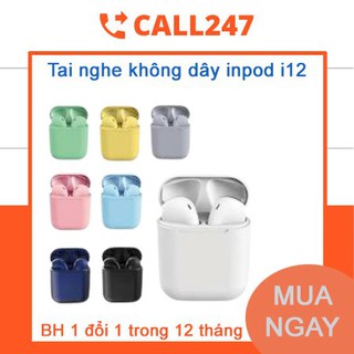 Tai nghe Bluetooth không dây Inpods i12 TWS điều khiển cảm biến âm thanh HIFI cho Android iOS