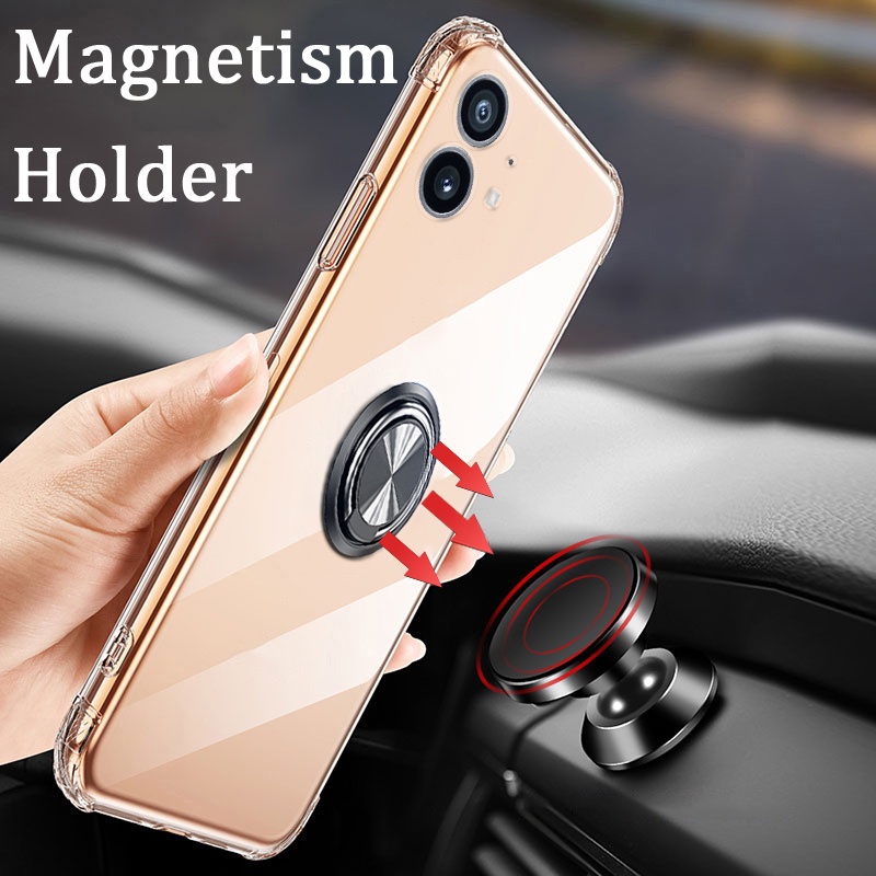 Ốp Điện Thoại Dẻo Trong Suốt Có Túi Khí Chống Sốc & Giá Đỡ Từ Tính Nothing Phone 1
