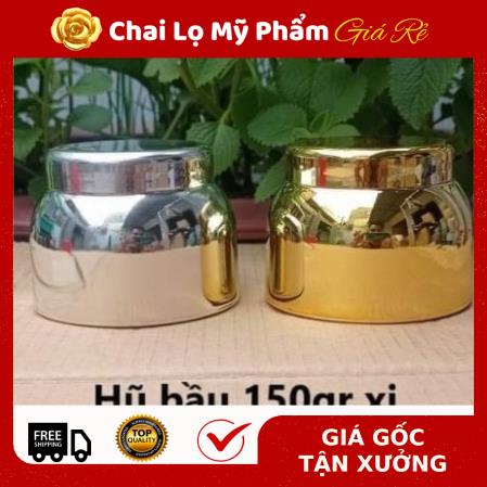 Hủ Đựng Kem ❤ Hủ bầu Xi vàng, bạc 120g đựng kem body, chiết mỹ phẩm, phụ kiện du lịch