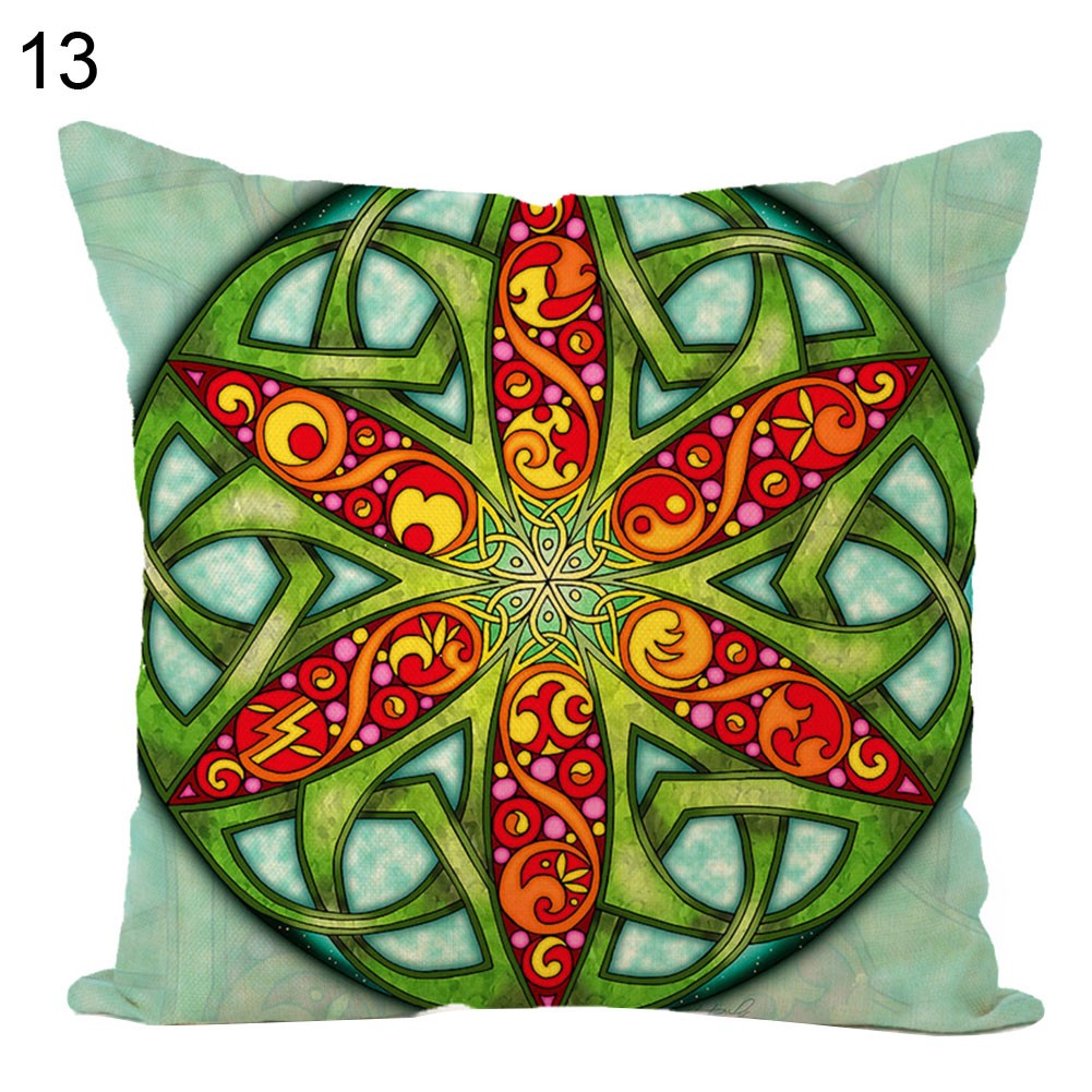 Vỏ gối 45x45cm họa tiết mandala B17 độc đáo