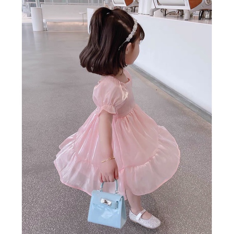 Váy tơ óng 3 tâng 2 lớp cao cấp bé gái 8-20kg