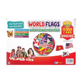 Sách - thẻ flash card tiếng anh học kèm theo - world flags - quốc kỳ các nước trên thế giới