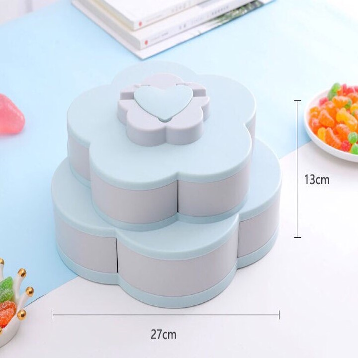Khay Mứt Tết Hộp Mứt, Khay Mứt Bánh Kẹo Tết 1 Tầng, 2 Tầng Xoay Cho Ngày Tết