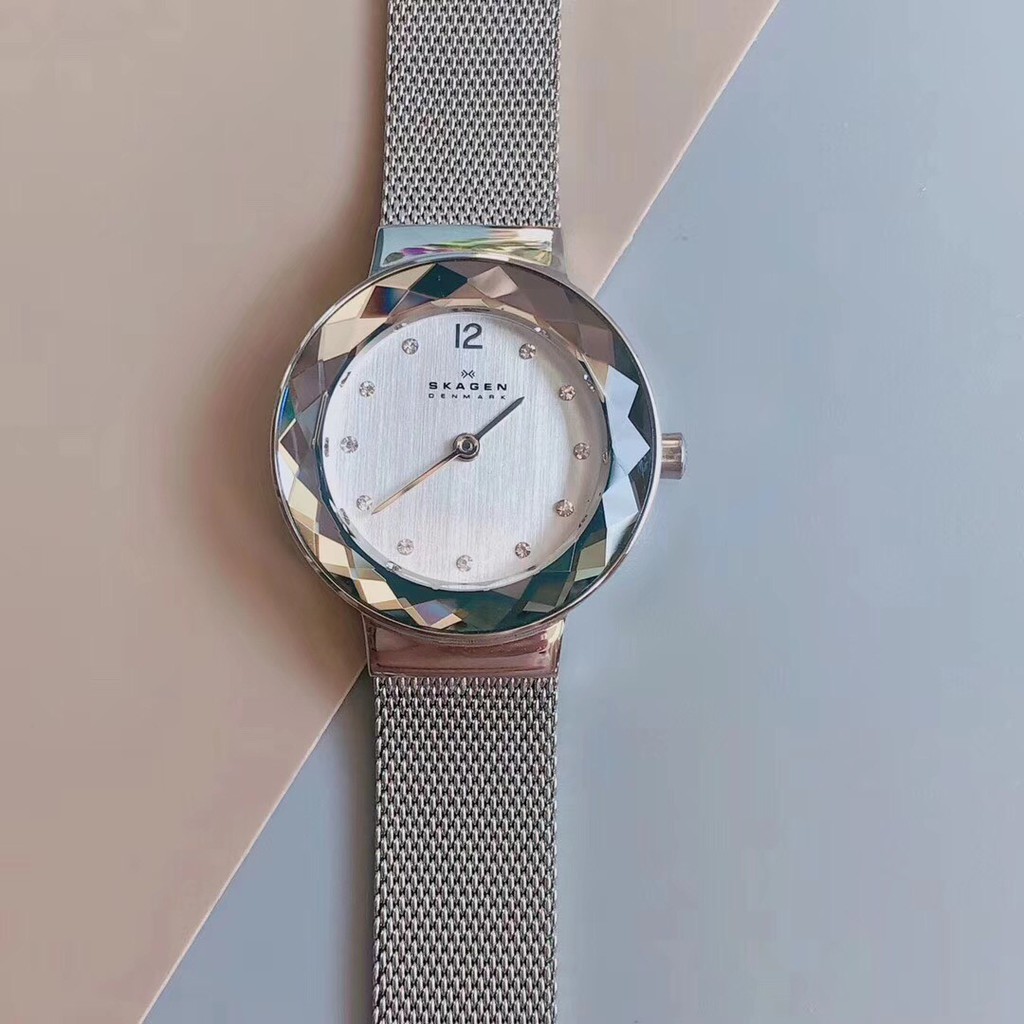 đồng hồ nữ skagen 456sss màu trắng size 28mm dong ho nu
