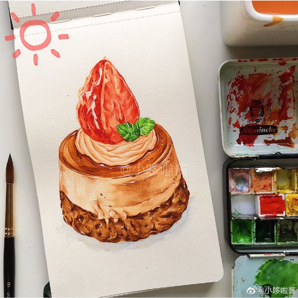 Set 24 tranh tô màu thức ăn chuyên nghiệp khổ A6