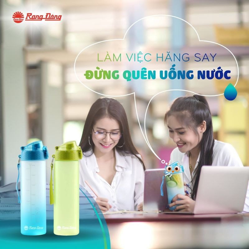 [CHÍNH HÃNG] Bình nước RẠNG ĐÔNG cầm tay 500ml nhựa PC/PP