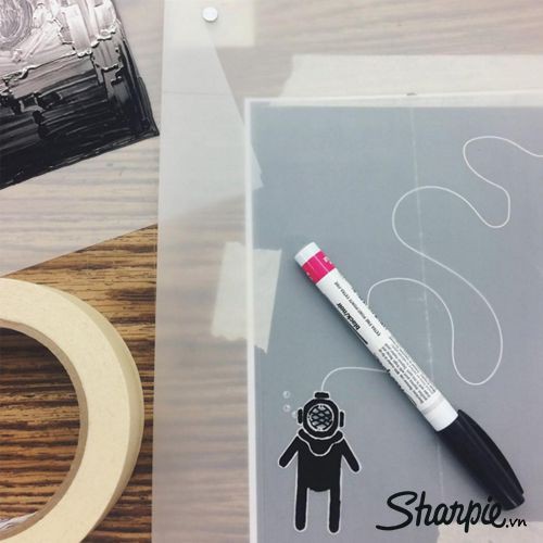 Bút sơn ngòi kim vẽ lên mọi bề mặt Sharpie Oil Based Extra Fine