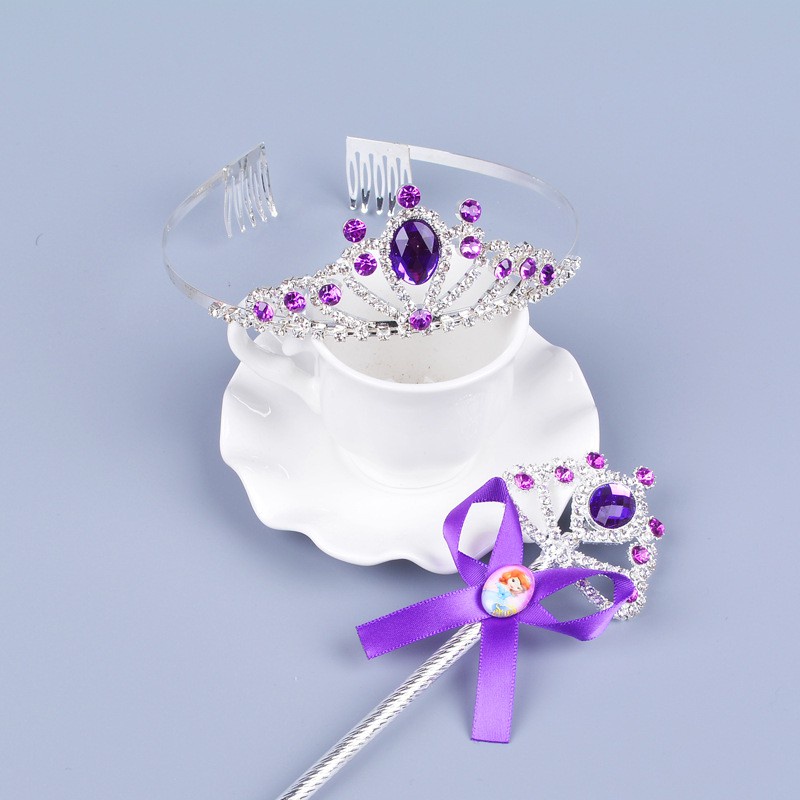 Vương Miện Công Chúa Sophia Elsa Đính Pha Lê Nhiều Màu Thiết Kế Xinh Xắn Cho Bé Gái