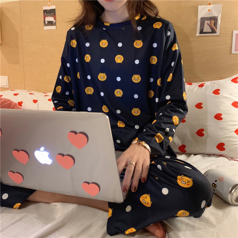 Set ulzzang đồ ngủ vải thun cute DN005 (có ảnh thật) | BigBuy360 - bigbuy360.vn