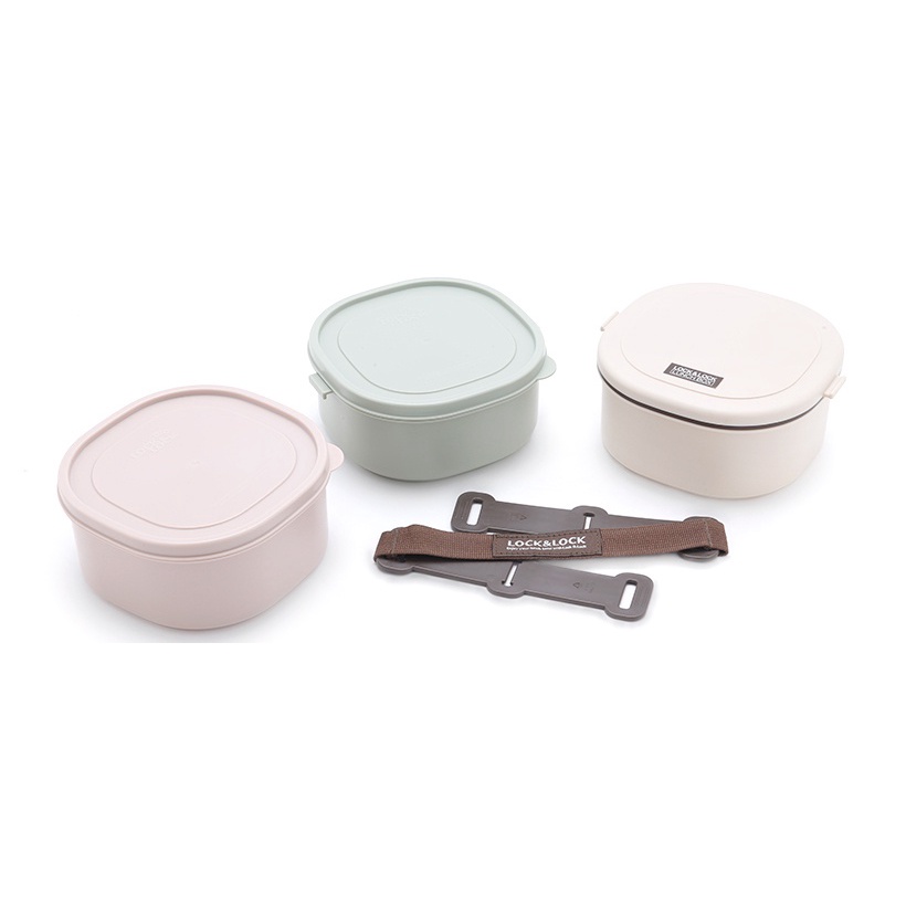 Bộ hộp đựng cơm 3 tầng LocknLock bằng nhựa PP HPL770 - BABYHOPSG