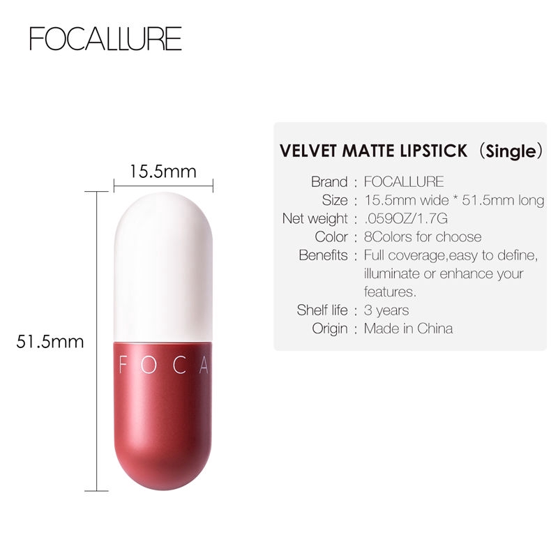 [Hàng mới về] Son lì trang điểm FOCALLURE màu đỏ nâu nhung quyến rũ lâu trôi chống thấm nước 2019 dành cho nữ | BigBuy360 - bigbuy360.vn